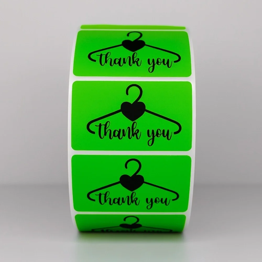 Thank You Stickers Hanger Heart | Red Labels for Small Business Packaging